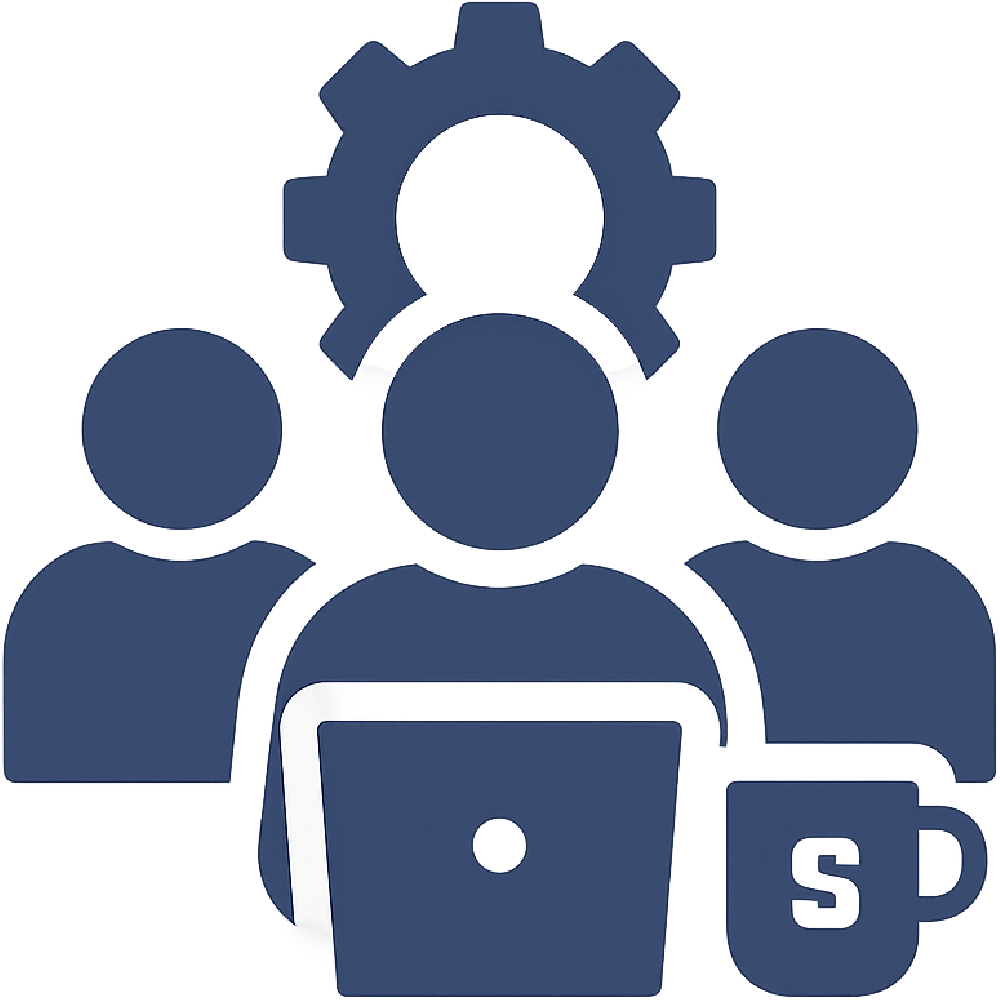 Software Development Icon – Laptop mit Code im Outline-Stil